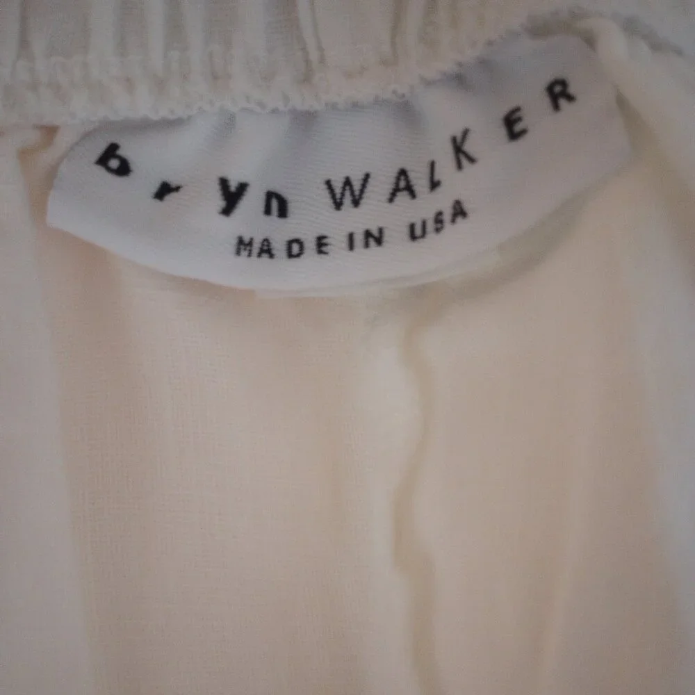 Bryn Walker White 100% Linen Pull On Pants - Picture 5 of 7